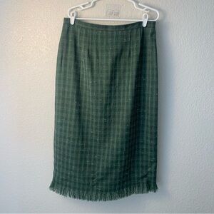 Sag Harbor Green plaid Pencil Skirt